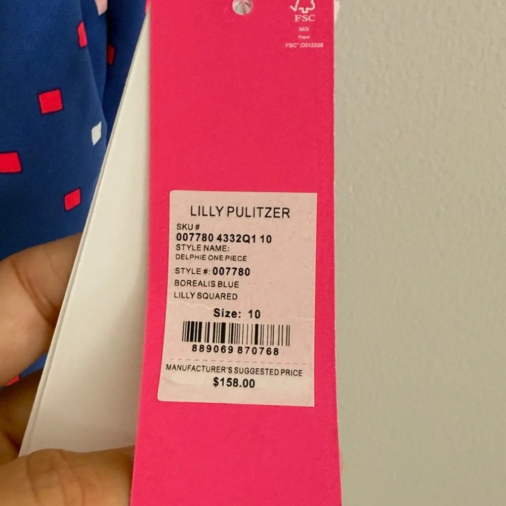 LILLY PULITZER Delphie Ruffle Plunge V-neck
Blue One piece Swimsuit size 10 NWT - Picture 5 of 9
